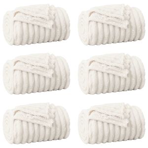 vidaXL Kastet&aelig;pper 6 stk. Cremefarvet 150 x 130 cm 2.85 kg Fleece