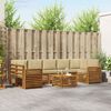 vidaXL Sofas&aelig;t med pude 8 pcs Naturlig og Beige Massivt Akacietr&aelig;