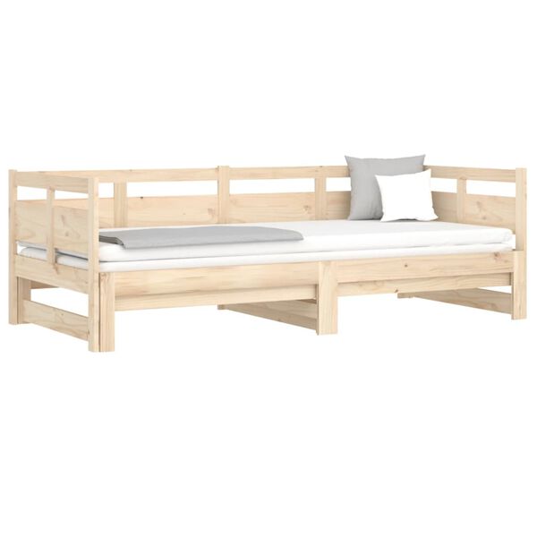 vidaXL daybed med udtr&aelig;k 2x(90x200) cm massivt fyrretr&aelig;