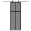 vidaXL skyded&oslash;r med hardwares&aelig;t 76x205 cm h&aelig;rdet glas sort