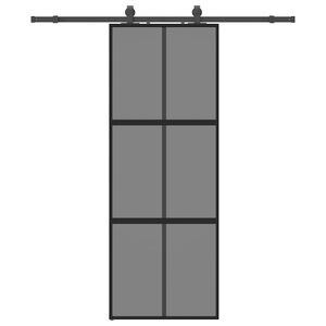 vidaXL skyded&oslash;r med hardwares&aelig;t 76x205 cm h&aelig;rdet glas sort