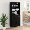vidaXL Highboard med skuffe Sort eg 69,5 x 34 x 180 cm Konstrueret tr&aelig;