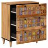 vidaXL Sideboard Naturfarvet 60 x 33 x 75 cm Massivt mangotr&aelig;