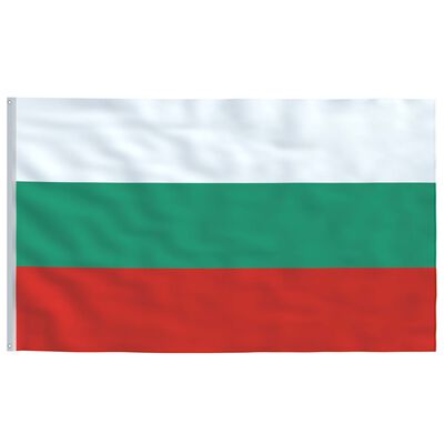 vidaXL Bulgarien flag og flagstang 4 m aluminium