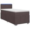 vidaXL Boxmadras med topmadras M&oslash;rk Brun 90 x 200 cm Stof