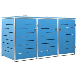vidaXL tredobbelt skraldespandsskjuler 207x77,5x115 cm rustfrit st&aring;l