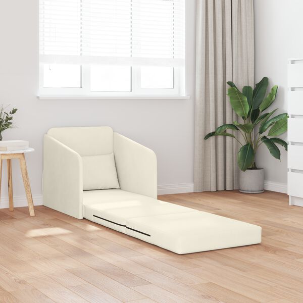 vidaXL Sovesofa Creme 65 x 80 x 83 cm Fl&oslash;jl