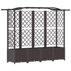 vidaXL H&aelig;vet Bed med Trellis og Tag Brun 204 x 40 x 141 cm PP
