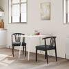 vidaXL Spisestuestol 2 pcs Lys brun og sort Solid gummitr&aelig;