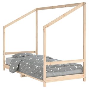 vidaXL sengeramme til juniorseng 90x200 cm massivt fyrretr&aelig;