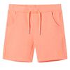 Shorts til b&oslash;rn str. 128 med sn&oslash;re neon-orange
