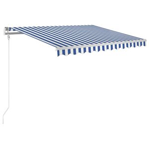 vidaXL markise 300x250 cm automatisk betjening bl&aring; og hvid