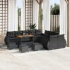 vidaXL Havesofa S&aelig;t 14 pcs Sort polyrattan