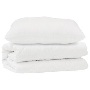 vidaXL Dynebetr&aelig;k S&aelig;t med pude 2 pcs Hvid Mikrofiber