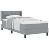 vidaXL Box spring seng med hovedg&aelig;rde Lysegr&aring; 200 x 200 cm Stof