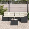 vidaXL Sofa Sæt med pude 6 pcs Sort polyrattan
