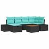 vidaXL Havesofa S&aelig;t 7 stk. Sort Poly rattan