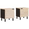 vidaXL Natskab 2 stk. Hvid 40 x 33 x 46 cm Massivt mangotr&aelig;