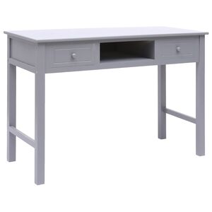 vidaXL skrivebord 110 x 45 x 76 cm tr&aelig; gr&aring;