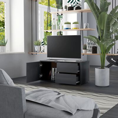 vidaXL tv-bord 80x34x36 cm konstrueret træ grå