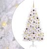 vidaXL Kunstigt juletr&aelig; Hvid 90 x 90 x 180 cm PVC og metal