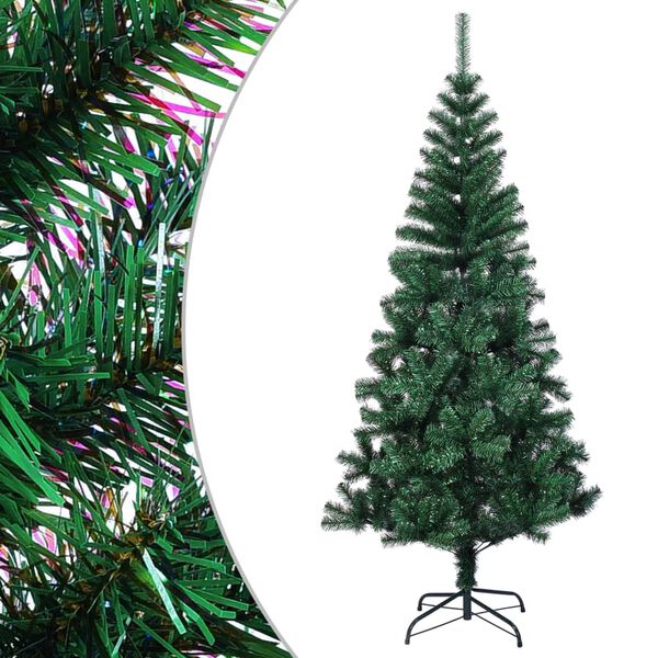 vidaXL kunstigt juletræ med farverige grene 240 cm PVC grøn