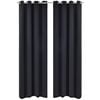 vidaXL m&oslash;rkl&aelig;gningsgardiner 2 stk. med metalsn&oslash;reringe 135x175 cm sort