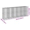 vidaXL gabionkurv med cover 550x100x200 cm galvaniseret jern