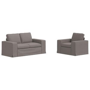 vidaXL Sofa S&aelig;t 2 pcs Gr&aring;brun 162 x 80 x 82 cm Stof