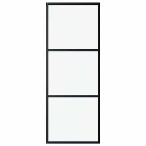 vidaXL skyded&oslash;r 3-panel 76x205 cm sikkerhedsglas og aluminium sort