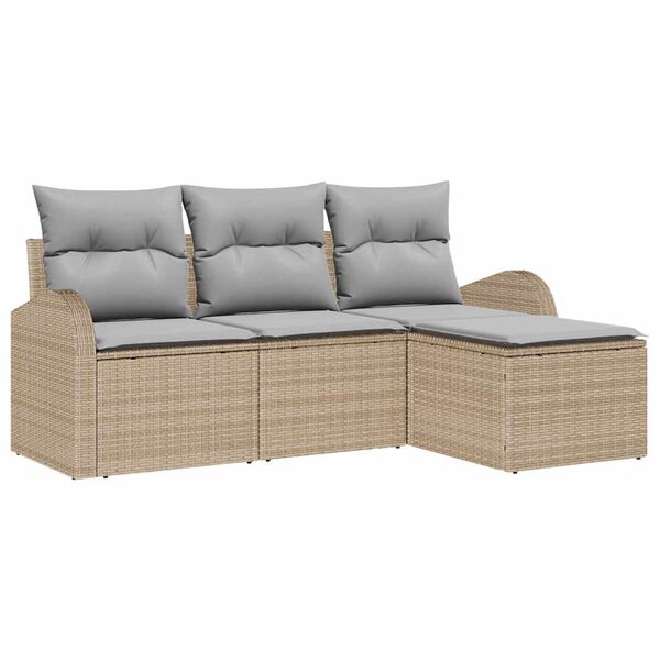 vidaXL Havesofa S&aelig;t Beige polyrattan