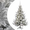 vidaXL Kunstigt juletr&aelig; med julekugle 120 cm 150 LED'er Varm hvid