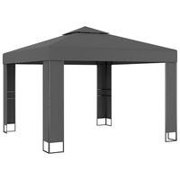 vidaXL pavillon med dobbelttag 3x3 m antracitgrå