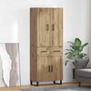 vidaXL Highboard med skuffe 2 pcs Artisan Egetr&aelig; 69,5 x 34 x 180 cm