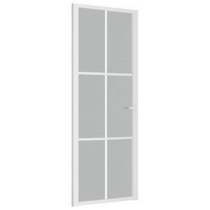 vidaxL d&oslash;r 76x201,5 cm mat glas og aluminium hvid