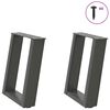 vidaXL sofabordsben U-formet 2 stk. antracit 28 x (42-43) cm st&aring;l