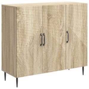 vidaXL Sideboard Sonoma-eg 89 x 34,5 x 80 cm Konstrueret tr&aelig;