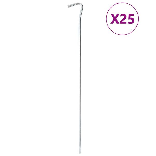 vidaXL teltpløkker 25 stk. 30 cm Ø5 mm galvaniseret stål