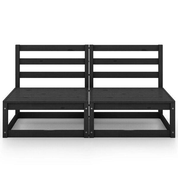 vidaXL 2-personers havesofa massivt fyrretræ sort