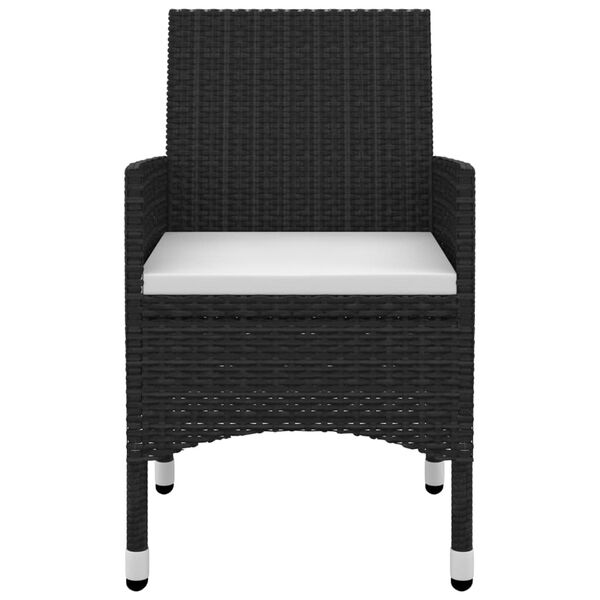 vidaXL spisebordss&aelig;t til haven 5 dele med hynder polyrattan og glas