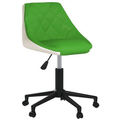 vidaXL drejelig kontorstol kunstlæder grøn og hvid
