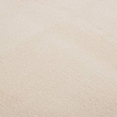 vidaXL gulvtæppe 160x230 cm blødt plys skridsikkert og vaskbart beige
