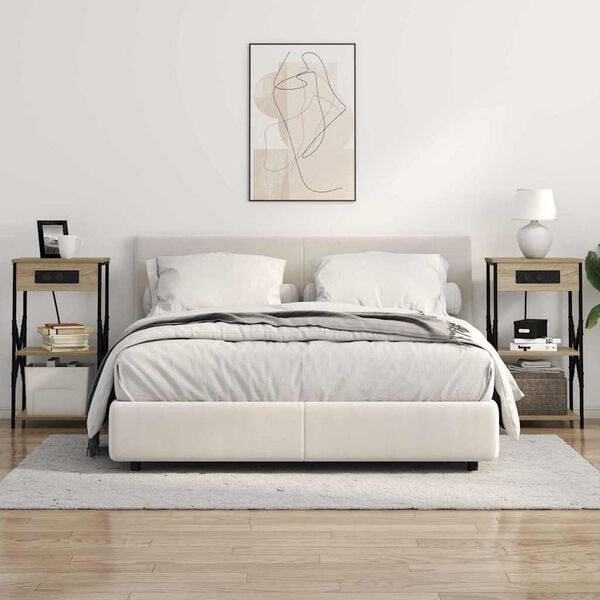 vidaXL Natskab 2 pcs Sonoma eg 41 x 31 x 76 cm Konstrueret tr&aelig;