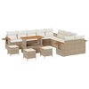 vidaXL Havesofa S&aelig;t 14 pcs Beige polyrattan