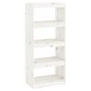vidaXL bogreol/rumdeler 60x30x135,5 cm massivt fyrretr&aelig; hvid