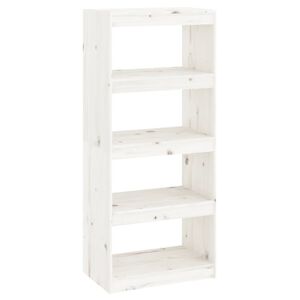 vidaXL bogreol/rumdeler 60x30x135,5 cm massivt fyrretr&aelig; hvid