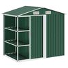 vidaXL haveskur med reol 205x130x183 cm jern gr&oslash;n