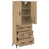 vidaXL Highboard Artisan Egetr&aelig; 69,5 x 34 x 180 cm Konstrueret tr&aelig;