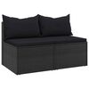 vidaXL midtermoduler til havesofa 2 stk. med hynder polyrattan sort