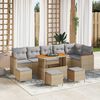 vidaXL Havesofa S&aelig;t 10 pcs Beige polyrattan